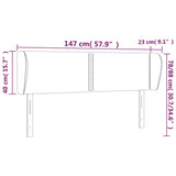 Testiera ad Orecchio Grigio Chiaro 147x23x78/88 cm in Tessuto