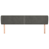 Testiera ad Orecchio Grigio Scuro 203x23x78/88 cm in Velluto