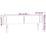 Testiera ad Orecchio Grigio Scuro 203x23x78/88 cm in Velluto