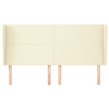 Testiera ad Orecchio Crema 203x23x118/128 cm in Similpelle