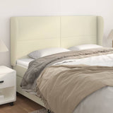 Testiera ad Orecchio Crema 203x23x118/128 cm in Similpelle