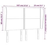Testiera ad Orecchio MarroneScuro147 x 23 x 118/128cm inTessuto