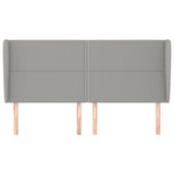 Testiera ad Orecchio Grigio Chiaro 203x23x118/128 cm in Tessuto