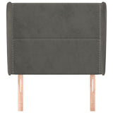 Testiera ad Orecchio GrigioScuro 103x23x118/128cm in Velluto