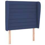 Testiera ad Orecchio Blu 93x23x118/128 cm in Tessuto