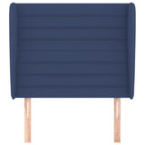 Testiera ad Orecchio Blu 93x23x118/128 cm in Tessuto