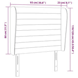Testiera ad Orecchio Blu 93x23x118/128 cm in Tessuto