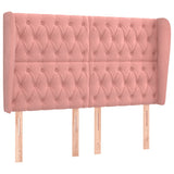 Testiera ad Orecchio Rosa 147x23x118/128 cm in Velluto
