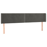 Testiera ad Orecchio Grigio Scuro 203x16x78/88 cm in Velluto