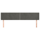Testiera ad Orecchio Grigio Scuro 203x16x78/88 cm in Velluto