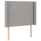 Testiera ad Orecchio Grigio Chiaro 103x16x118/128 cm in Tessuto