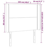 Testiera ad Orecchio Grigio Chiaro 103x16x118/128 cm in Tessuto