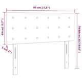 Testiera Grigia a LED 80x5x78/88 cm in Similpelle