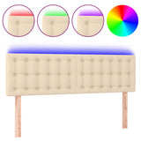 Testiera a LED Crema 144x5x78/88 cm in Tessuto