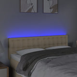 Testiera a LED Crema 144x5x78/88 cm in Tessuto