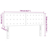 Testiera a LED Crema 144x5x78/88 cm in Tessuto