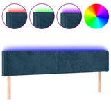 Testiera a LED Blu Scuro 163x16x78/88 cm in Velluto