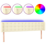 Testiera a LED Crema 203x16x78/88 cm in Similpelle