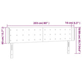 Testiera a LED Crema 203x16x78/88 cm in Similpelle