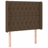 Testiera a LED Marrone Scuro 93x16x118/128 cm in Tessuto
