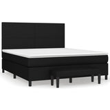 Giroletto a Molle con Materasso Nero 160x200 cm in Tessuto