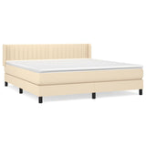 Giroletto a Molle con Materasso Crema 160x200 cm in Tessuto