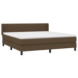 Giroletto a Molle con Materasso Marrone Scuro 180x200cm Tessuto