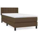Giroletto a Molle con Materasso Marrone Scuro 90x200 cm Tessuto