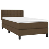 Giroletto a Molle con Materasso Marrone Scuro 90x200 cm Tessuto