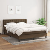 Giroletto a Molle con Materasso Marrone Scuro 140x190cm Tessuto
