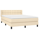 Giroletto a Molle con Materasso Crema 140x200 cm in Tessuto