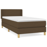 Giroletto a Molle con Materasso Marrone Scuro 80x200 cm Tessuto