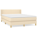 Giroletto a Molle con Materasso Crema 140x200 cm in Tessuto