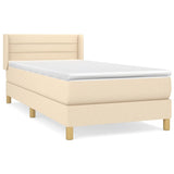 Giroletto a Molle con Materasso Crema 90x190 cm in Tessuto