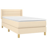 Giroletto a Molle con Materasso Crema 90x190 cm in Tessuto