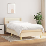Giroletto a Molle con Materasso Crema 90x190 cm in Tessuto