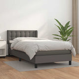 Giroletto a Molle con Materasso Grgio 80x200 cm in Similpelle
