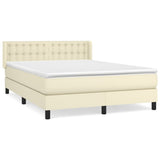 Giroletto a Molle con Materasso Crema 140x190 cm in Similpelle