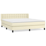 Giroletto a Molle con Materasso Crema 160x200 cm in Similpelle