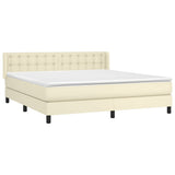 Giroletto a Molle con Materasso Crema 160x200 cm in Similpelle