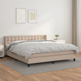 Giroletto a Molle con Materasso Cappuccino 180x200cm Similpelle