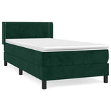 Giroletto a Molle con Materasso Verde Scuro 100x200 cm Velluto