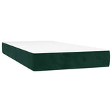 Giroletto a Molle con Materasso Verde Scuro 90x200 cm Velluto