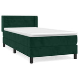 Giroletto a Molle con Materasso Verde Scuro 90x200 cm Velluto