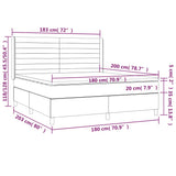 Giroletto a Molle con Materasso Marrone Scuro 180x200cm Tessuto