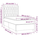 Giroletto a Molle con Materasso Tortora 100x200 cm in Tessuto