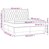 Giroletto a Molle con Materasso Marrone Scuro 160x200cm Tessuto