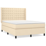 Giroletto a Molle con Materasso Crema 140x19 cm in Tessuto