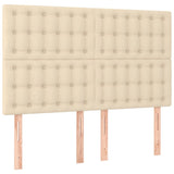 Giroletto a Molle con Materasso Crema 140x19 cm in Tessuto