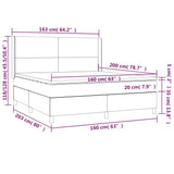 Giroletto a Molle con Materasso Marrone Scuro 160x200cm Tessuto